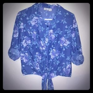 Floral button down blouse